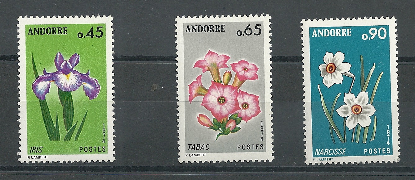 Andorra - French Post - Complete sets - ** - 1974 - 255/57