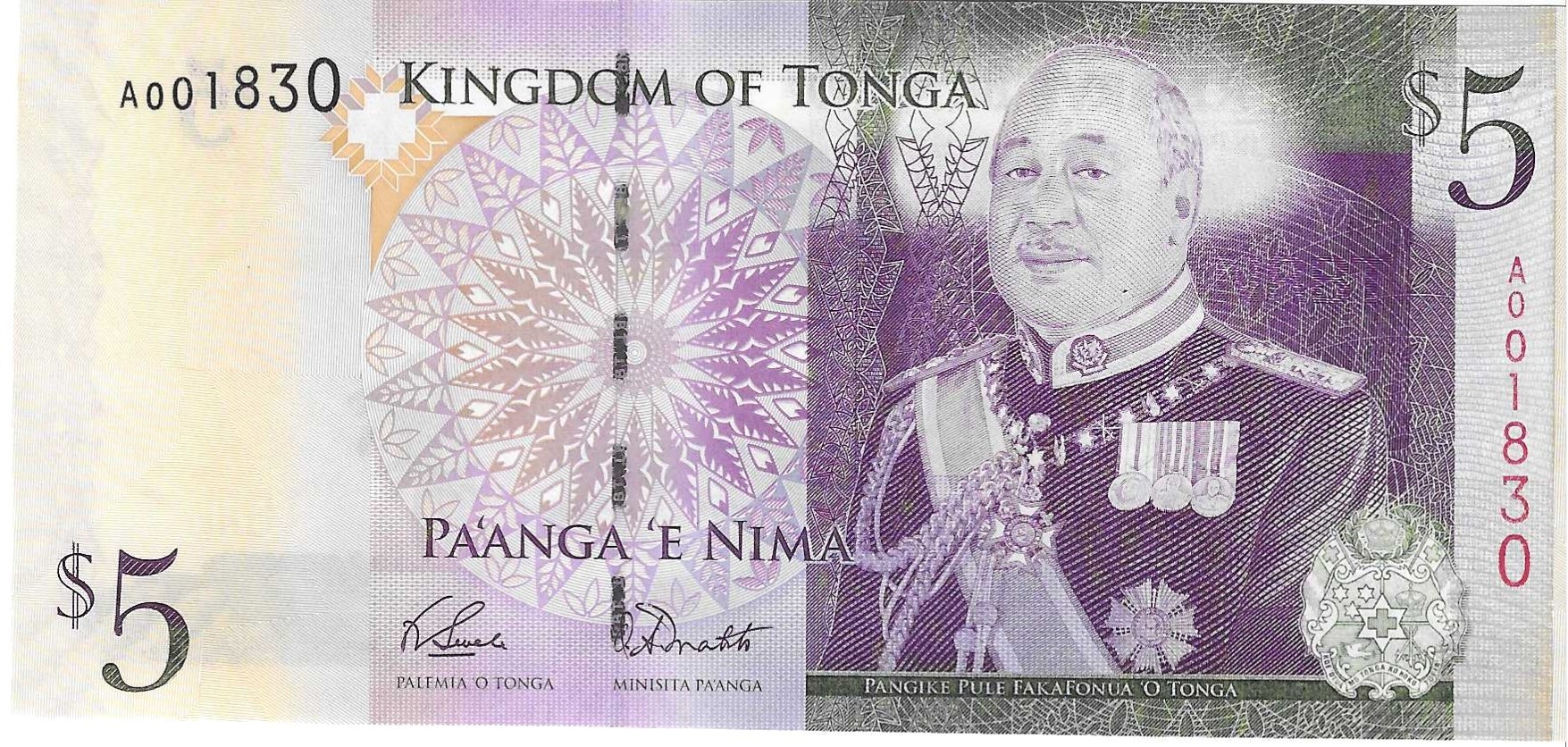 Billetes - Oceania - Tonga - 39 - SC - 5 paanga - Num.ref: A001829