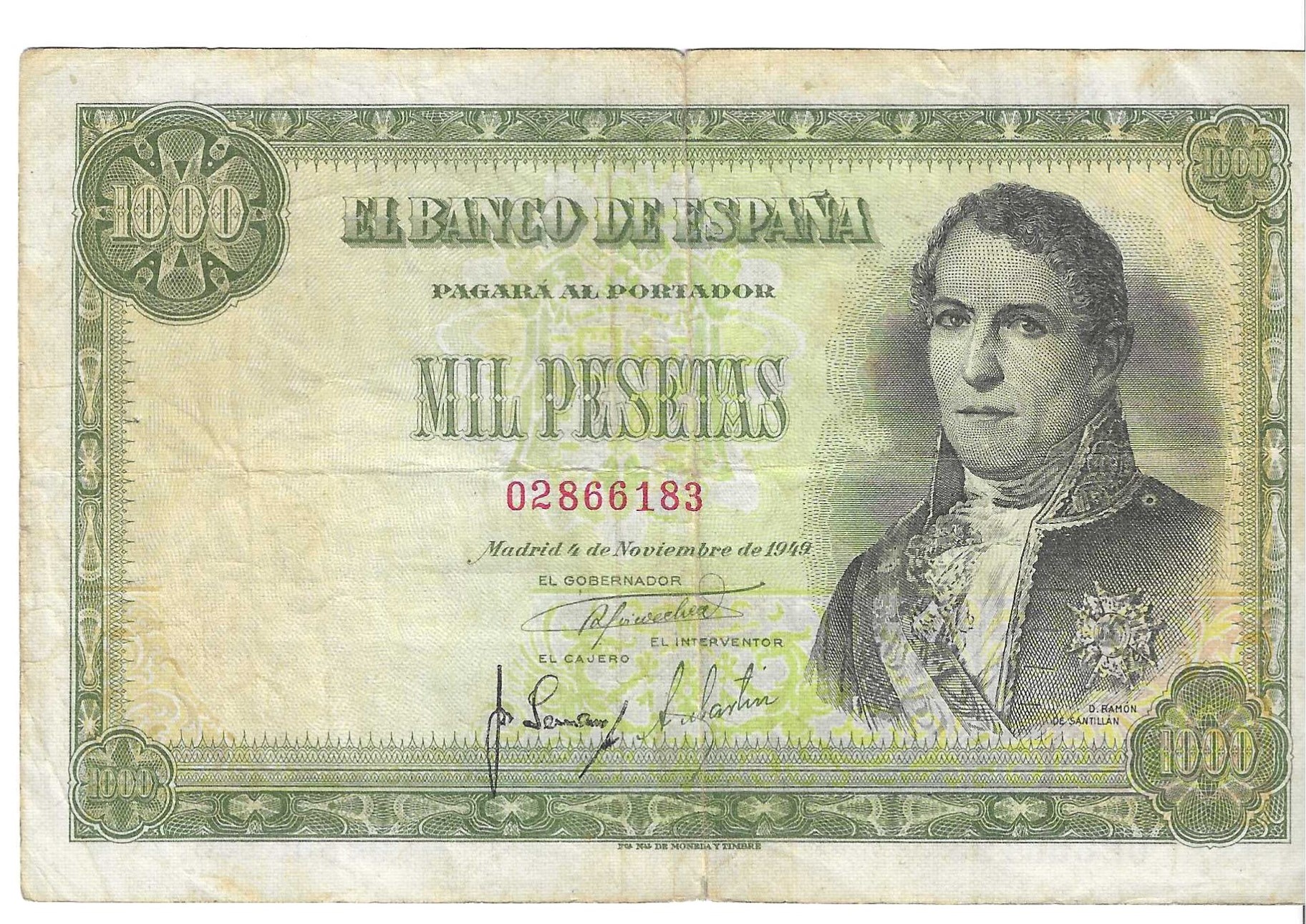 Banknotes - Spain - Spanish State (1936 - 1975) - 1000 ptas - 514 - MBC - 1949 - Num.ref: 02866183