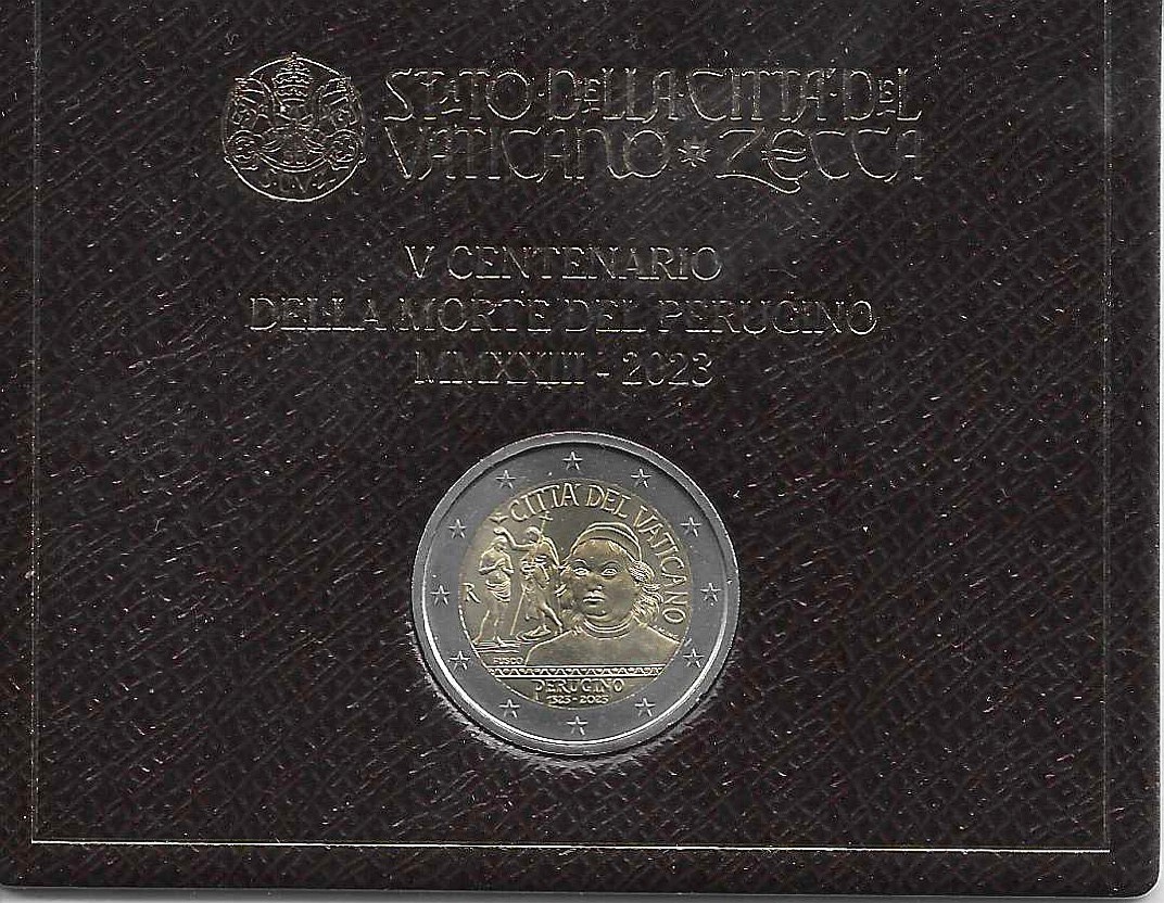 Monedas - Euros - 2€ - Vaticano - SC - 2023 - V Centenario della Norte del Perugino