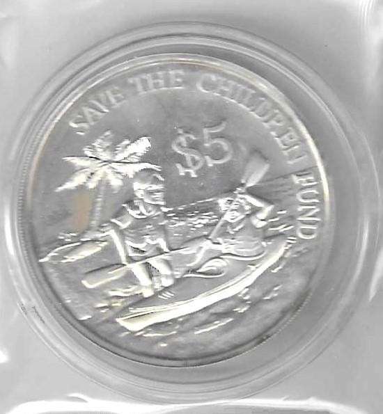 Monedas - Asia - Singapur - 77 - 1989 - 5 dolares - plata