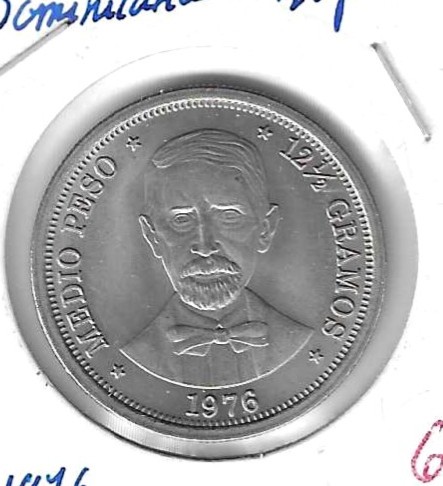 Monedas - America - Rep.Dominicana - 44 - 1976 - 1/2 peso - Click en la imagen para cerrar