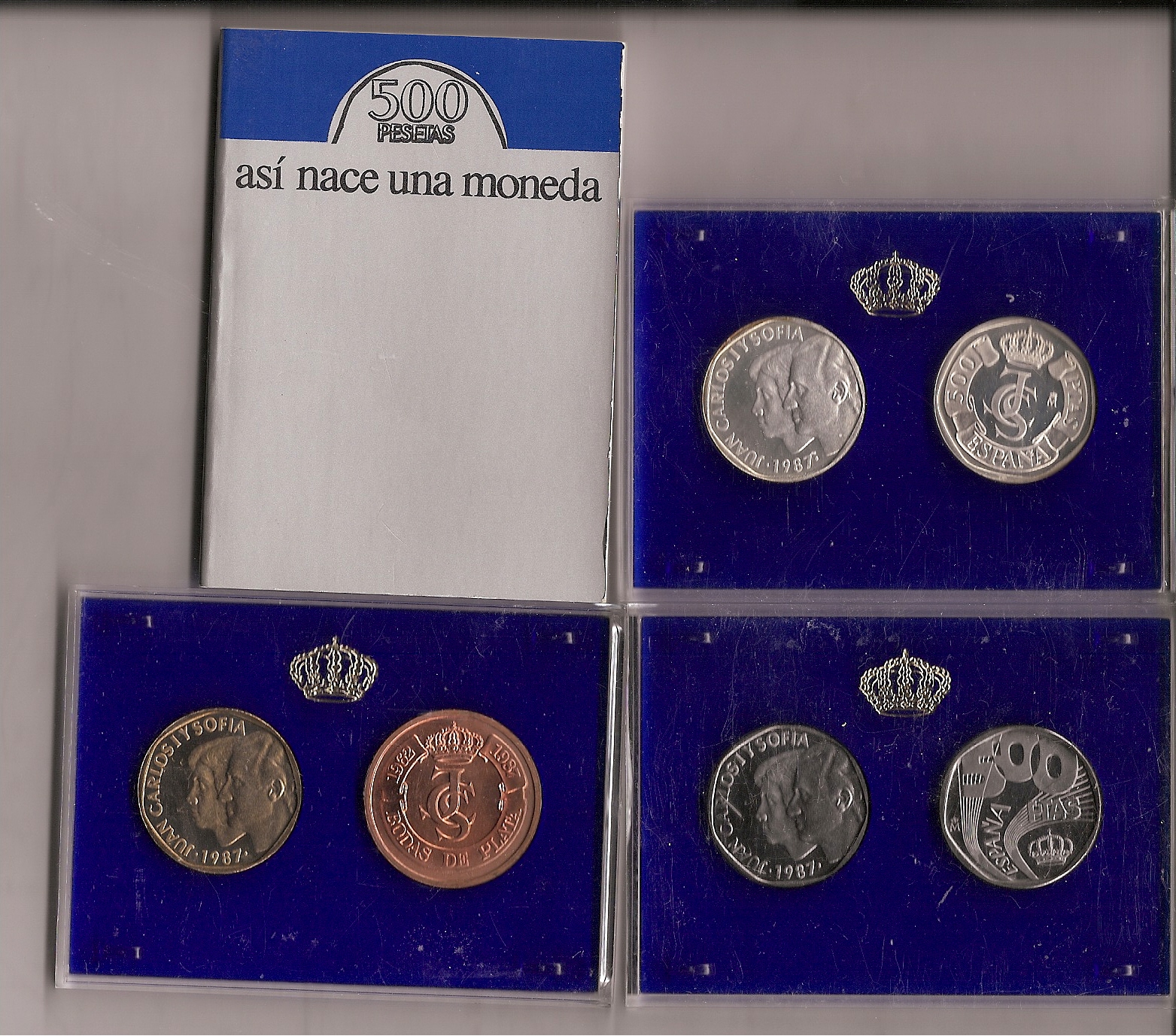 Espagne - Juan Carlos I (pesetas) - Coffrets officiels - Année 1987 - Épreuves 500 ptas