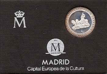 España - Juan Carlos I (pesetas) - Estuches oficiales - Año 1992 - 200 ptas Madrid, Capital Europea de la Cultura - Click en la imagen para cerrar