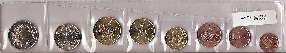 条状收藏 - 意大利 - 2010 年 - 8 枚硬币