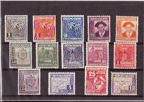 Sellos - Países - Andorra - Correo Español - Series completas - 1948/53 - 045/058 - ** - Click en la imagen para cerrar