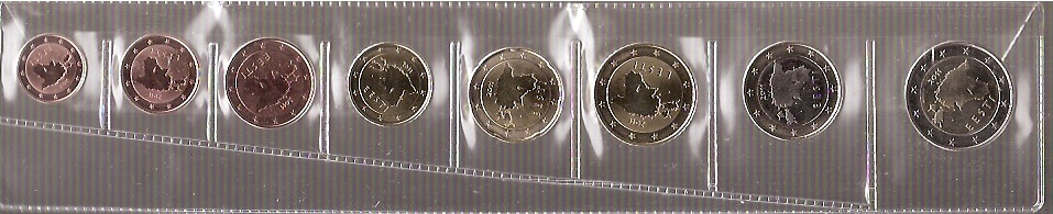 Colección en tiras - Estonia - Año 2011 - 8 monedas