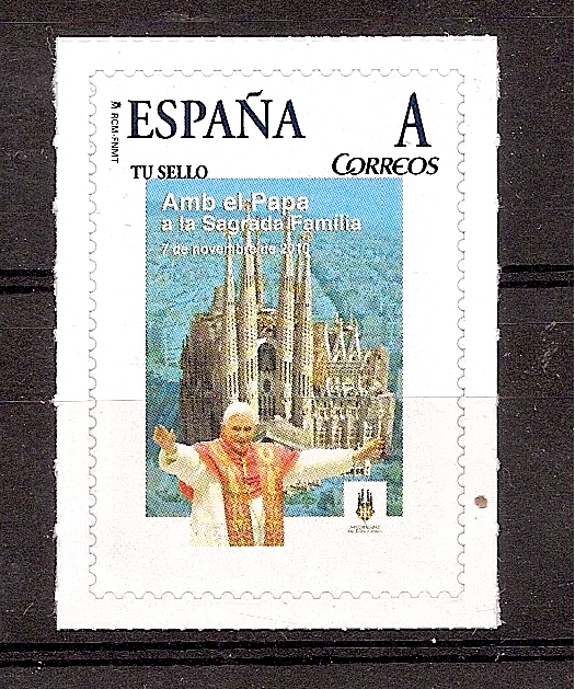 Art. visita Papa a Barcelona - Sello conmemorativo