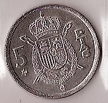 Monedas - España - Juan Carlos I (pesetas) - 1975 *80 - 005 pesetas