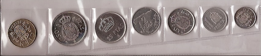 Münzen - Spanien - Juan Carlos I (Peseten) - 1984 - Komplettes Jahr