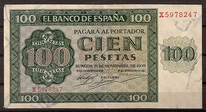 Estado Español (1936 - 1975) - 100 ptas - 484 - mbc - 21/11/1936 - ref. X5978247 - Click en la imagen para cerrar