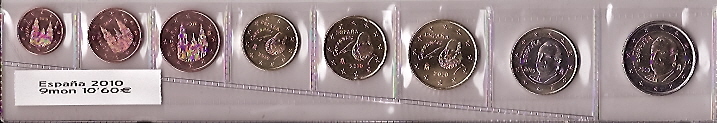 Colección en tiras - España - sc - Año 2010 - 8 monedas - Click en la imagen para cerrar