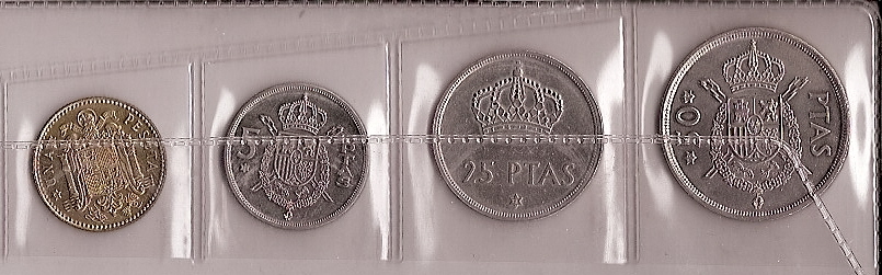 Monedas - España - Juan Carlos I (pesetas) - 1975 *78 - Año completo