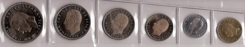 Coins - Spain - Juan Carlos I (pesetas) - 1975 *76 - Full year