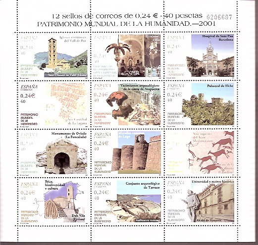 Sellos - Países - España - 2º Cent. (Series Completas) - Juan Carlos I - 2001 - 3843/54 - ** - Click en la imagen para cerrar