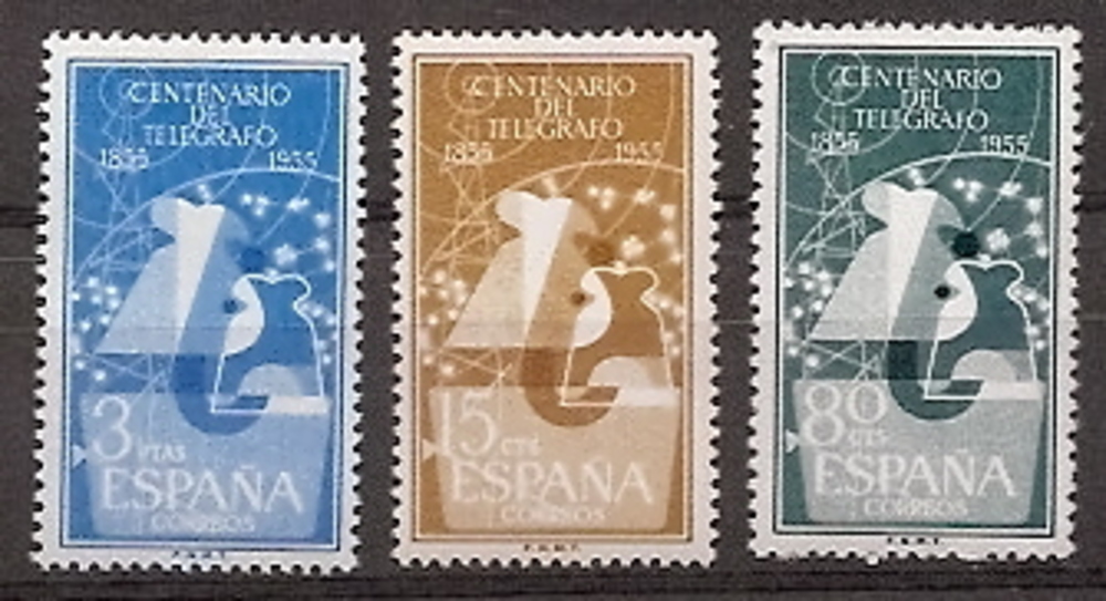 Sellos - Países - España - 2º Cent. (Series Completas) - Estado Español - 1955 - 1180/82 - **