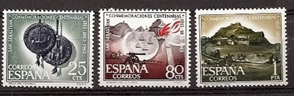 Sellos - Países - España - 2º Cent. (Series Completas) - Estado Español - 1963 - 1516/18 - **