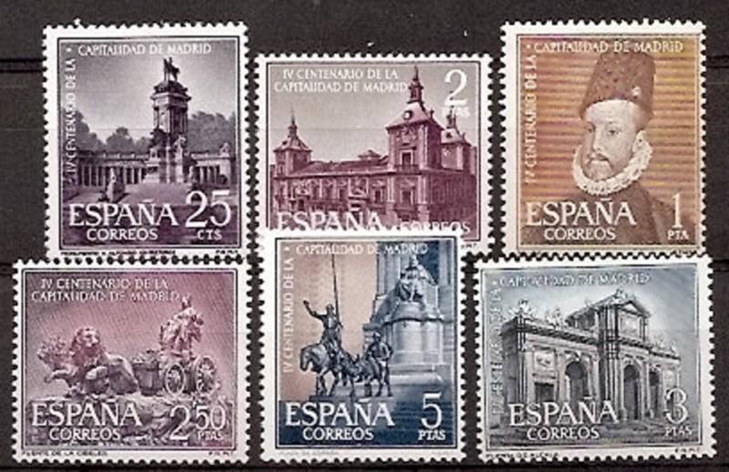 Stamps - Countries - Spain - 2nd Cent. (Complete Series) - Estado Español - 1961 - 1388/93 - **