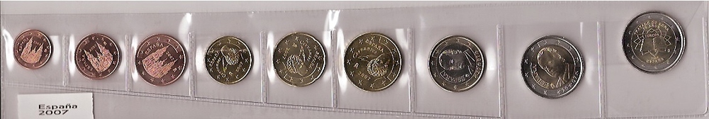 条形收藏 - 西班牙 - sc - 2007年 - 9枚硬币