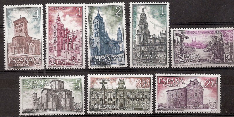 <div>Sellos - Pa&iacute;ses - Espa&ntilde;a - 2&ordm; Cent. (Series Completas) - Estado Espa&ntilde;ol - 1971 - 2063/70 - **</div>