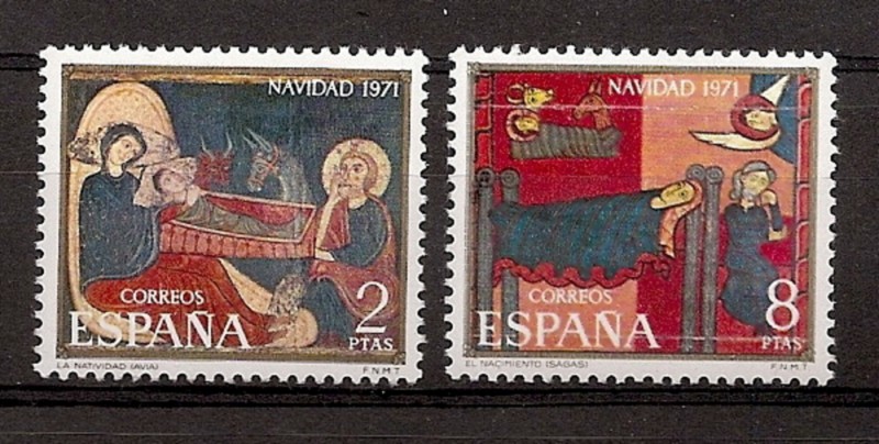 <div>Sellos - Pa&iacute;ses - Espa&ntilde;a - 2&ordm; Cent. (Series Completas) - Estado Espa&ntilde;ol - 1971 - 2061/62 - **</div>