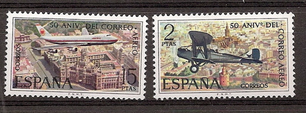 <div>Sellos - Pa&iacute;ses - Espa&ntilde;a - 2&ordm; Cent. (Series Completas) - Estado Espa&ntilde;ol - 1971 - 2059/60 - **</div>