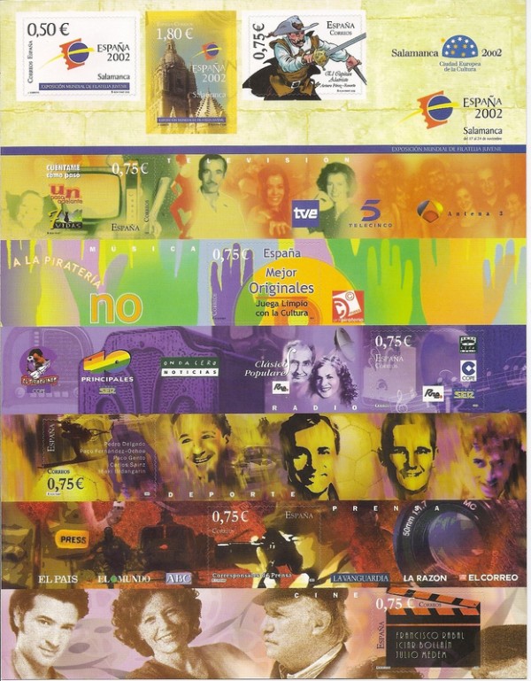 Sellos - Países - España - 2º Cent. (Series Completas) - Juan Carlos I - 2002 - 3943 - **