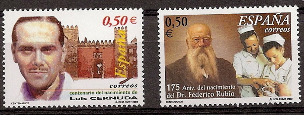 Sellos - Países - España - 2º Cent. (Series Completas) - Juan Carlos I - 2002 - 3894/95 - **