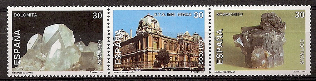 Francobolli - Paesi - Spagna - 2º Cent. (Serie Complete) - Juan Carlos I - 1995 - 3343/45 - **
