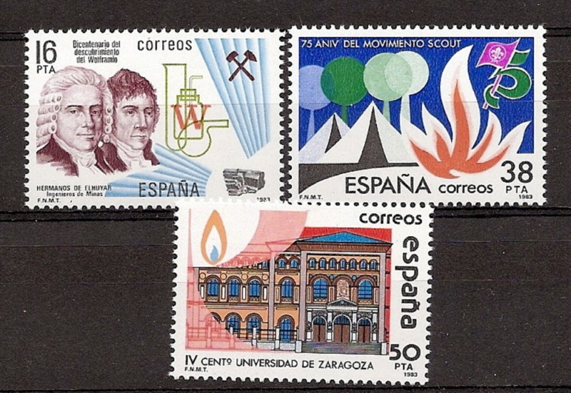 Sellos - Países - España - 2º Cent. (Series Completas) - Juan Carlos I - 1983 - 2715/17 - **