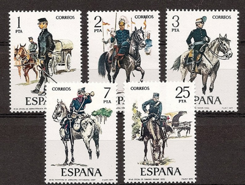 Zegels - Landen - Spanje - 2e Cent. (Complete Series) - Juan Carlos I - 1977 - 2423/27 - **