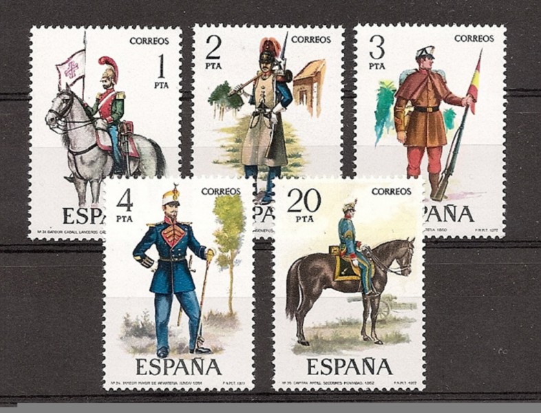 Zegels - Landen - Spanje - 2e Cent. (Complete Series) - Juan Carlos I - 1977 - 2381/85 - **