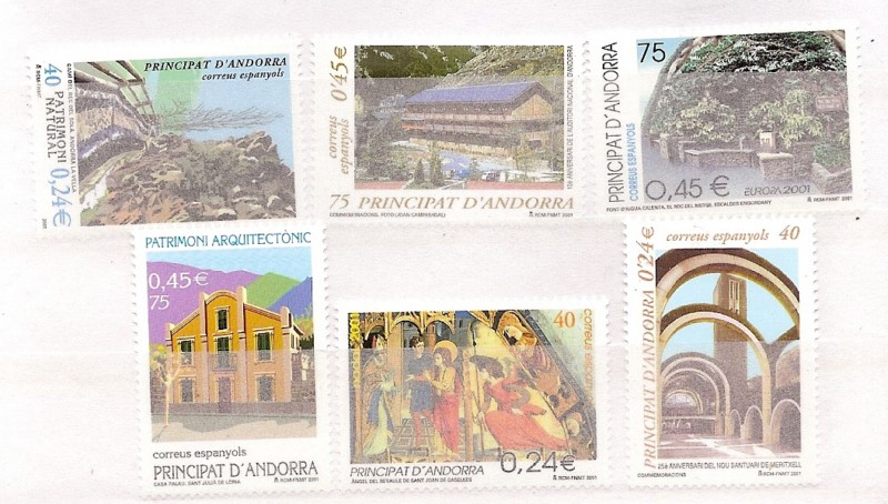 Andorra - Correo Español - Komplette Jahrgänge - 2001 - **
