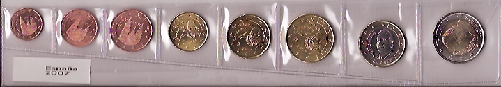Colecci&oacute;n en tiras - Espa&ntilde;a - sc - A&ntilde;o 2007 - 8 monedas - Click en la imagen para cerrar