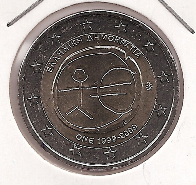 Monedas-Euros-2€ - Grecia - SC -2009 - Décimo aniversario del euro