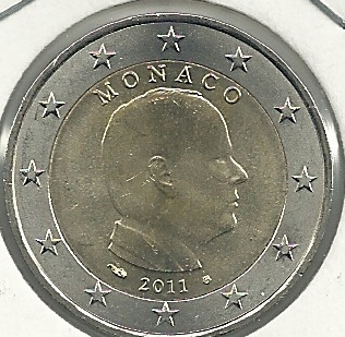 2€ - Mónaco - SC - Año 2011 - Príncipe Alberto - Click en la imagen para cerrar