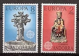 Sellos - Países - Andorra - Correo Español - Series completas - 1974 - 089/090 - ** - Click en la imagen para cerrar
