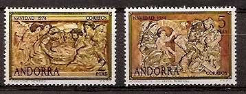Sellos - Países - Andorra - Correo Español - Series completas - 1974 - 094/095 - ** - Click en la imagen para cerrar