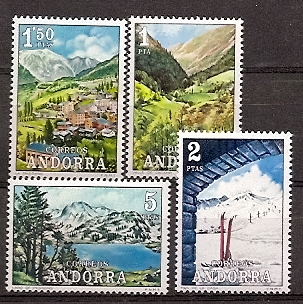 Sellos - Países - Andorra - Correo Español - Series completas - 1972 - 073/076 - ** - Click en la imagen para cerrar