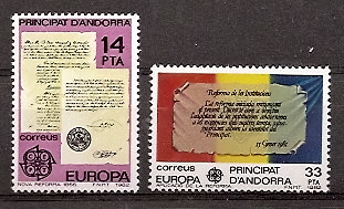 Sellos - Países - Andorra - Correo Español - Series completas - 1982 - 157/58 - ** - Click en la imagen para cerrar