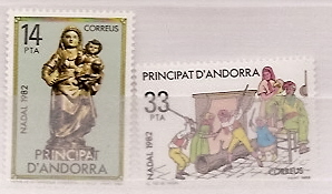 Sellos - Países - Andorra - Correo Español - Series completas - 1982 - 166/67 - ** - Click en la imagen para cerrar