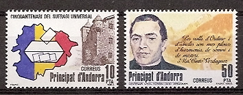 Sellos - Países - Andorra - Correo Español - Series completas - 1983 - 171/72 - ** - Click en la imagen para cerrar