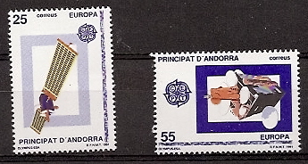 Sellos - Países - Andorra - Correo Español - Series completas - 1991 - 225/226 - ** - Click en la imagen para cerrar
